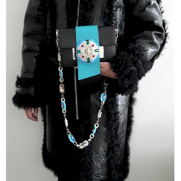 Prada Purse Strap Blue Crystal - Picture 6 of 11